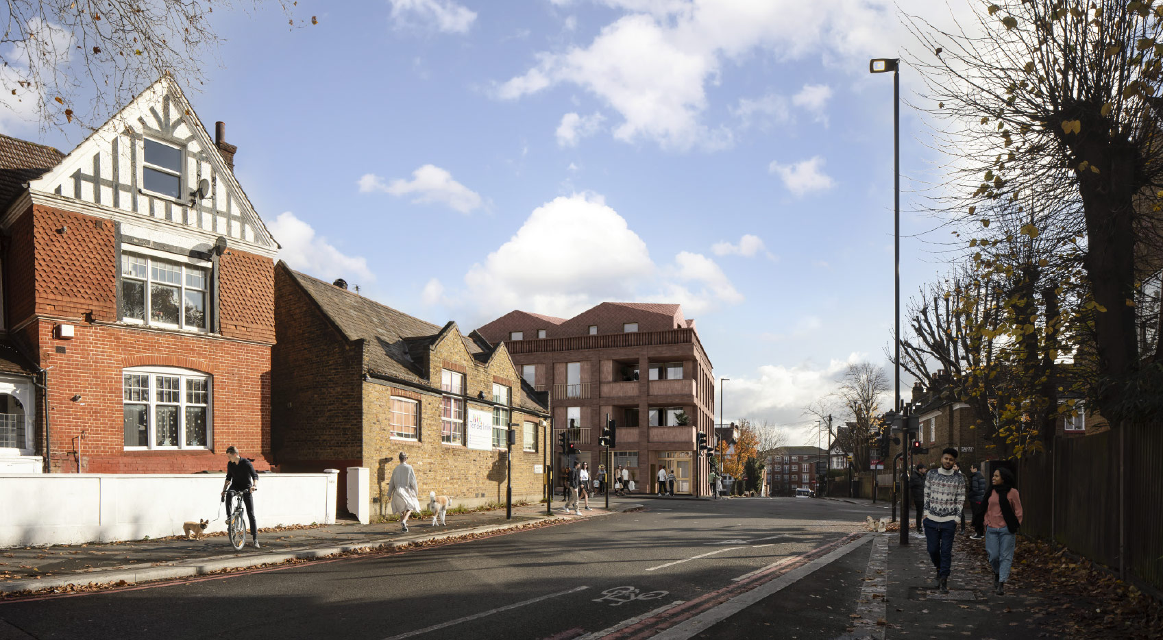 Mitcham Lane, Lambeth 3d visual along the road