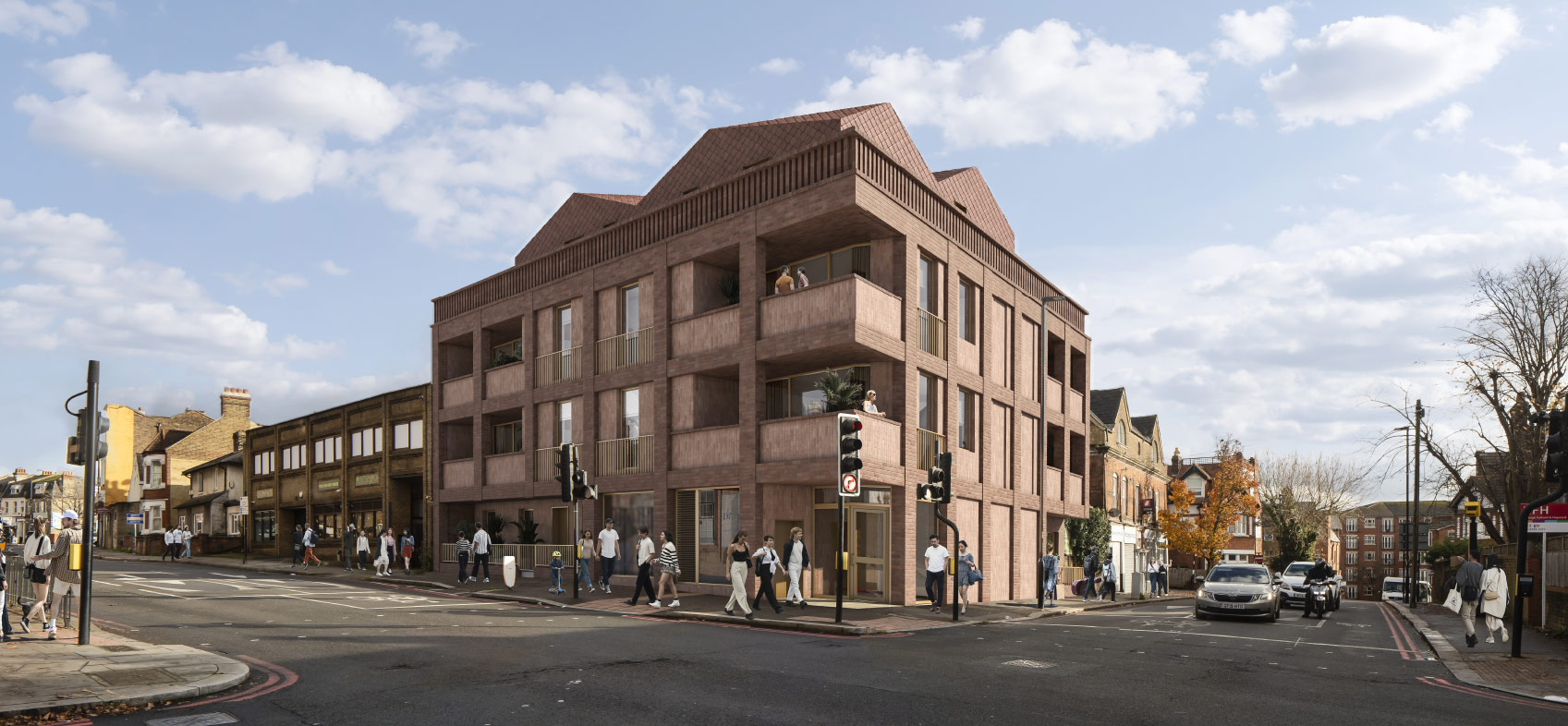 Mitcham Lane, Lambeth 3d visual from the corner