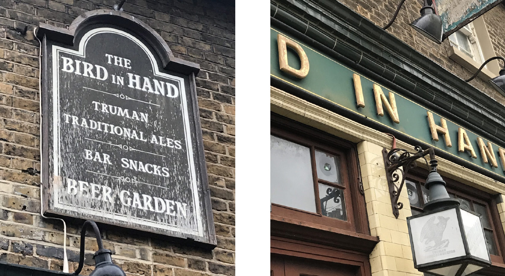 Bird in hand, Kilburn 3pub signs