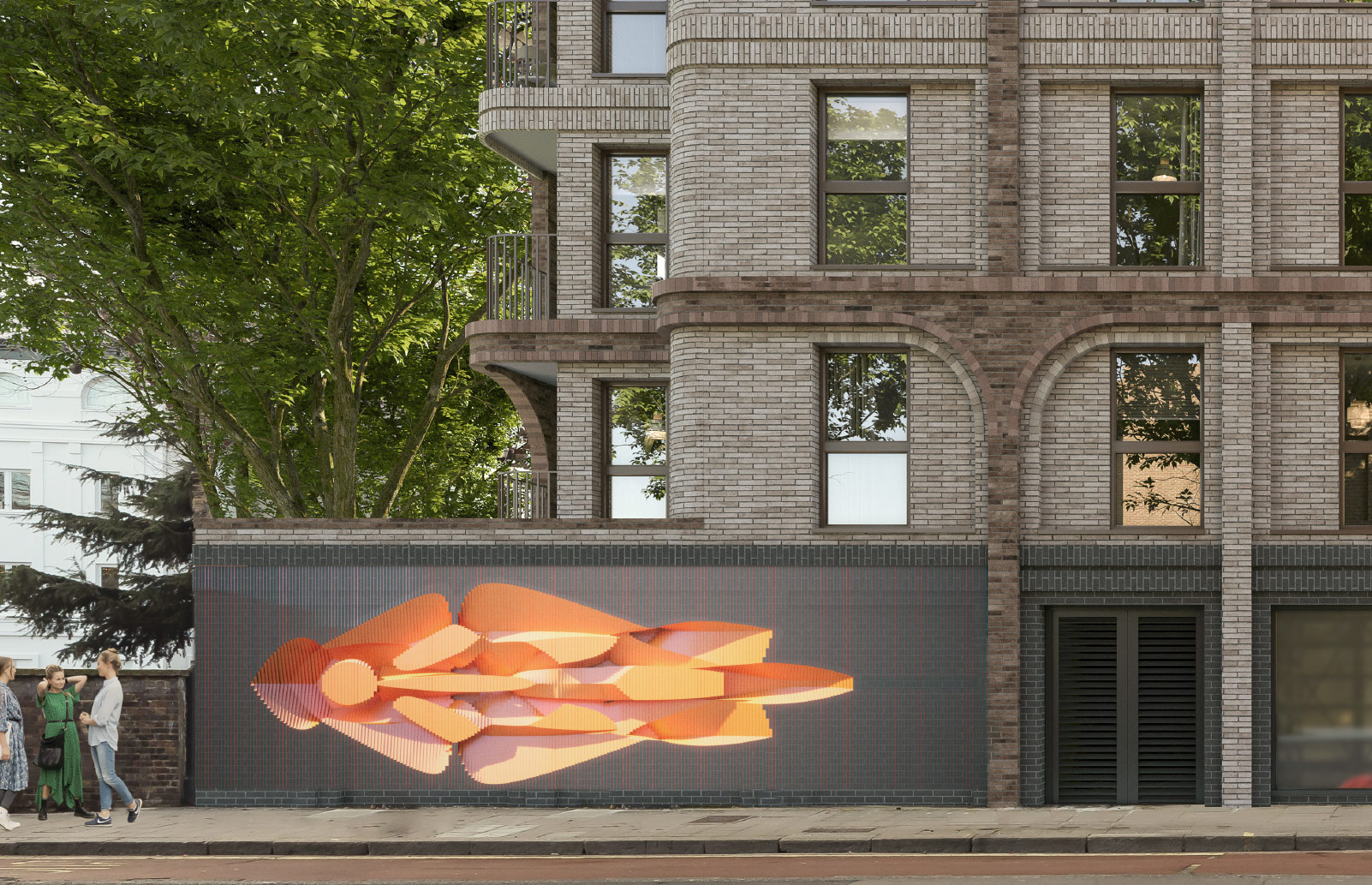 Harrow Road, Westminster, London 3d visual of proposed public art wall