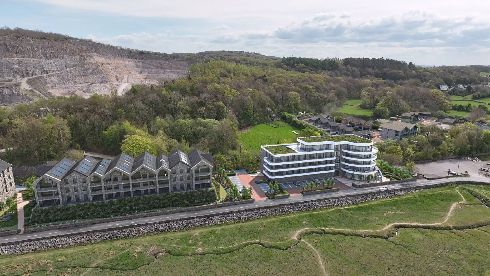Sandside, Milnthorpe 3d aerial visual
