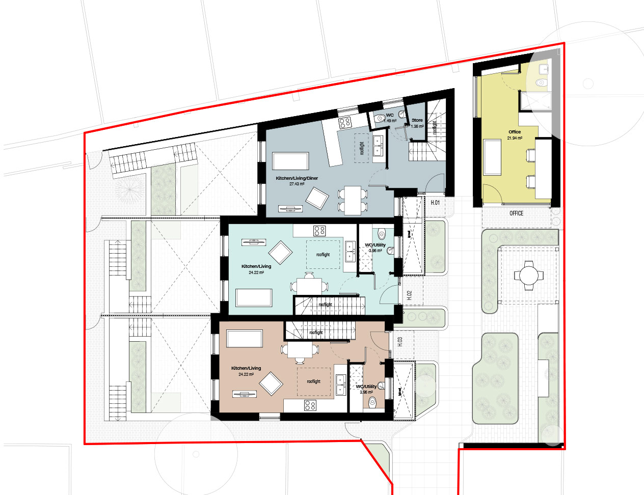 Evershot Road, Finsbury Park, London, ground floor plan